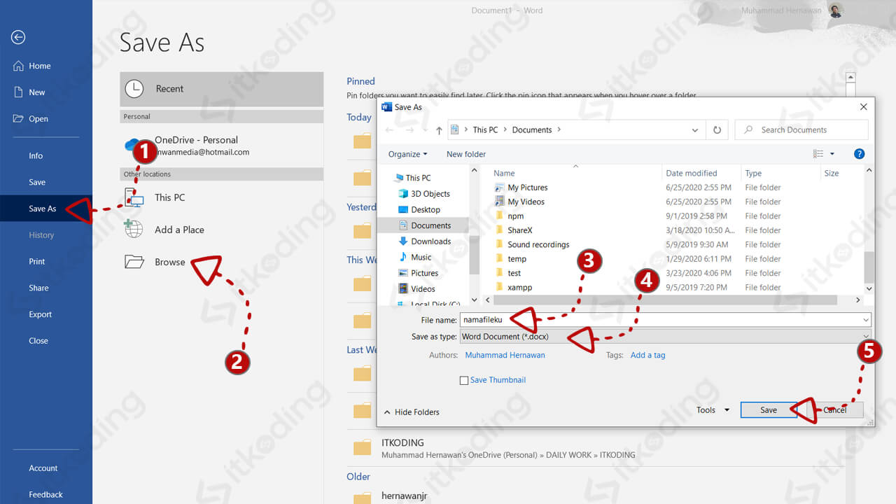 Cara Menyimpan Dokumen Microsoft Word Dengan Gambar Wikihow - Free Word